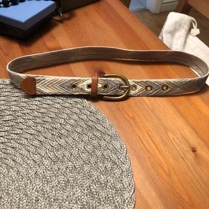J. Crew natural fiber and leather woven summer belt